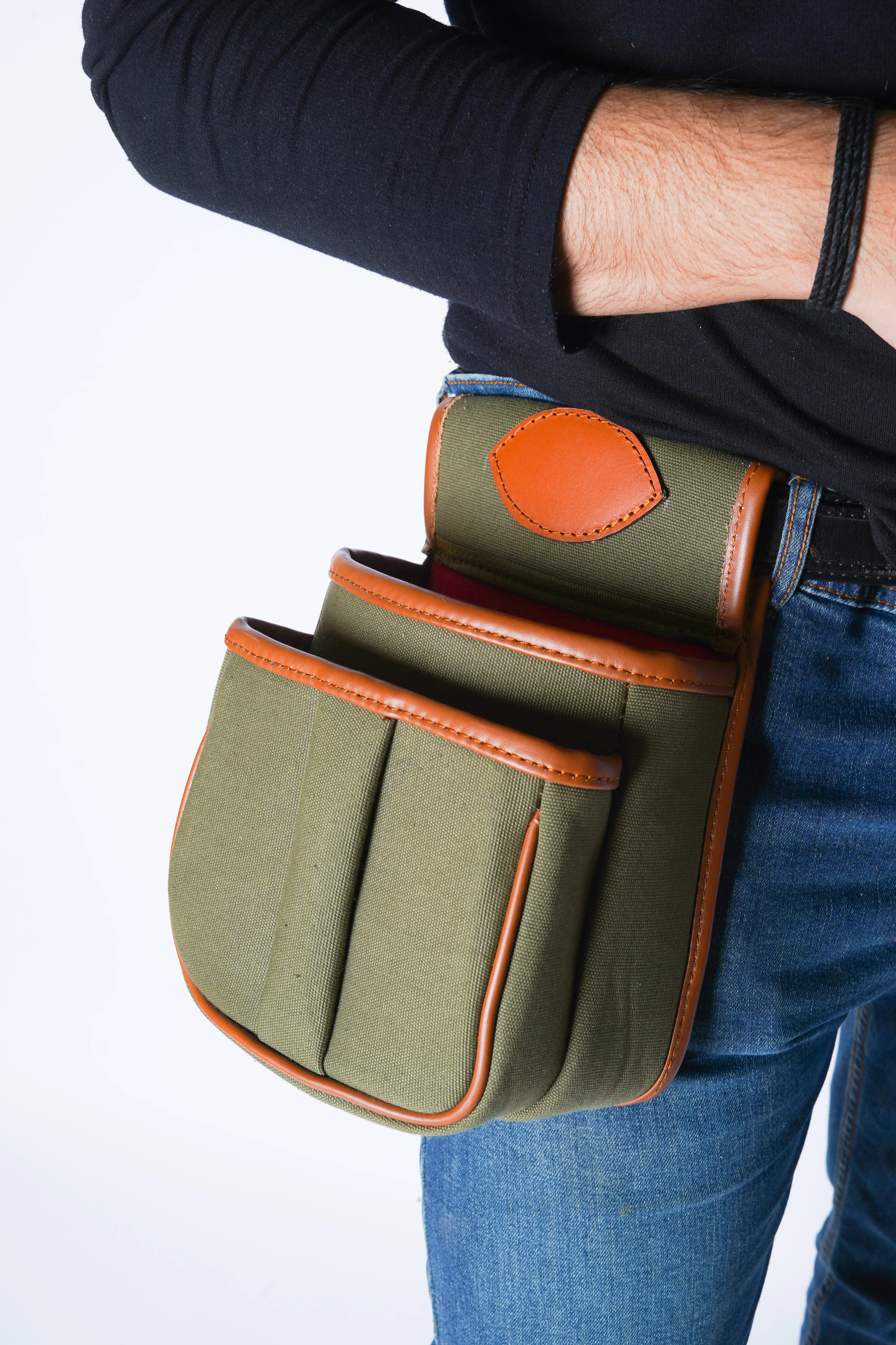 Canvas Shooting Bag with Cartridge Belt Pouch