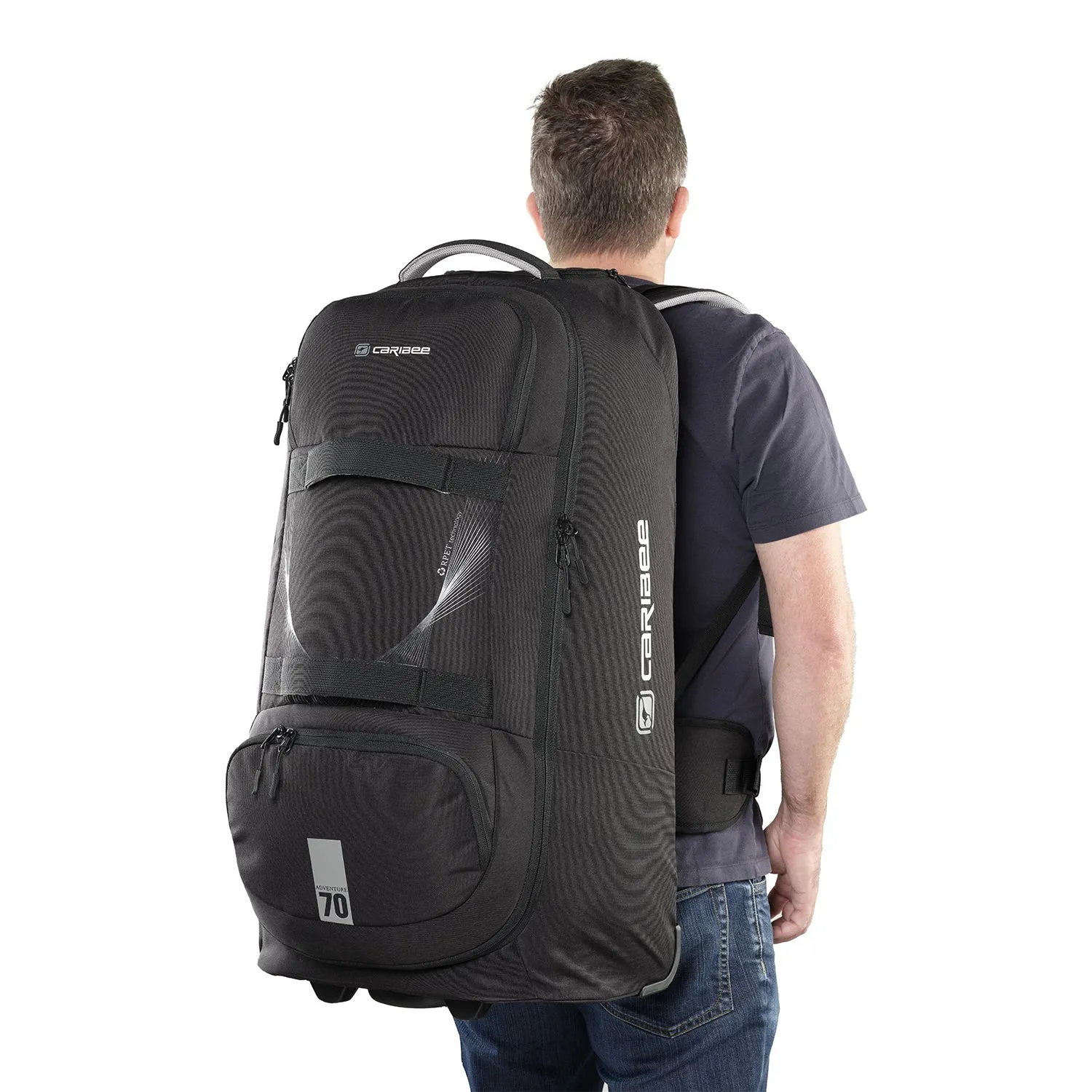 Caribee- Adventure 70L Duffle w Backpack straps - Black