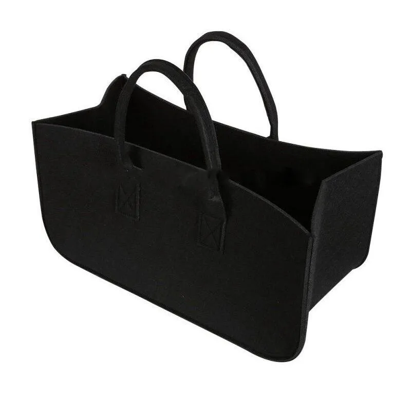 Casual Black Felt Bag For Firewood Household Items