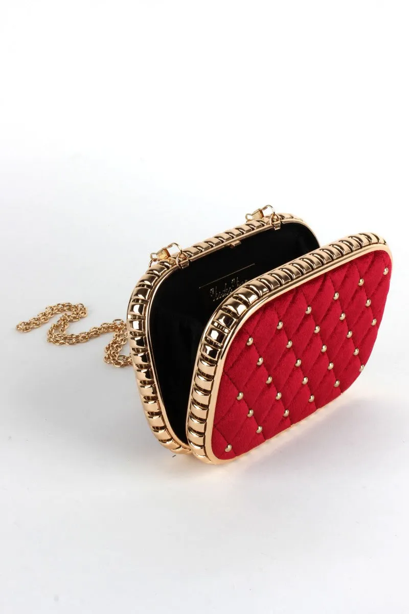 Catherine Velvet & Studded Elegant Evening Bag by Voodoo Vixen