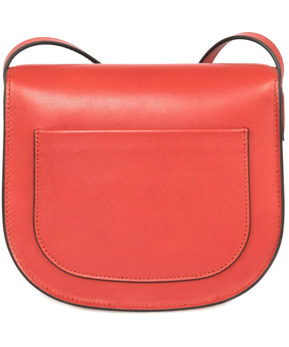 Celine Trotteur Small Red Calfskin Leather Crossbody Handbag