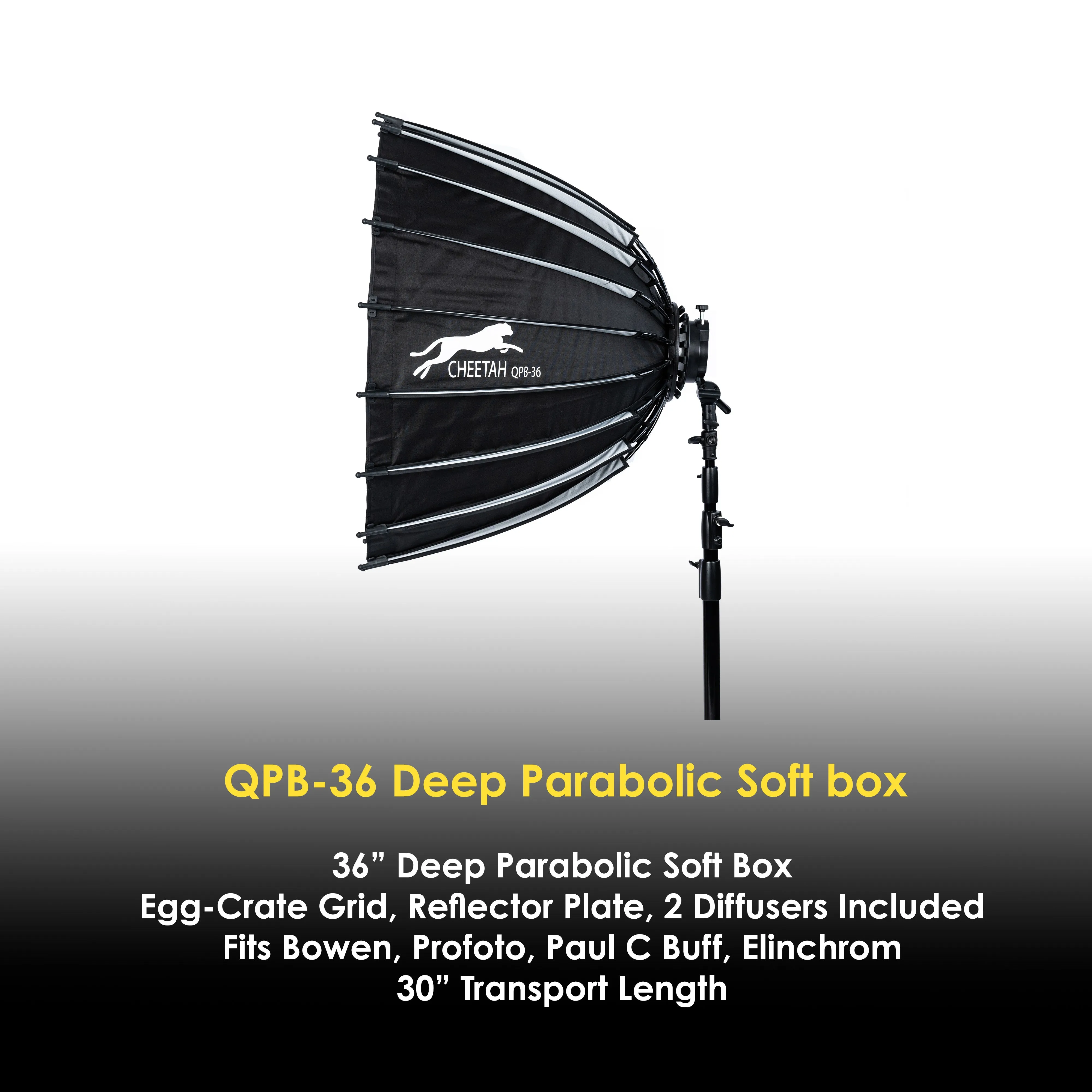 Cheetah Stand QPB-36 Deep Parabolic Softbox