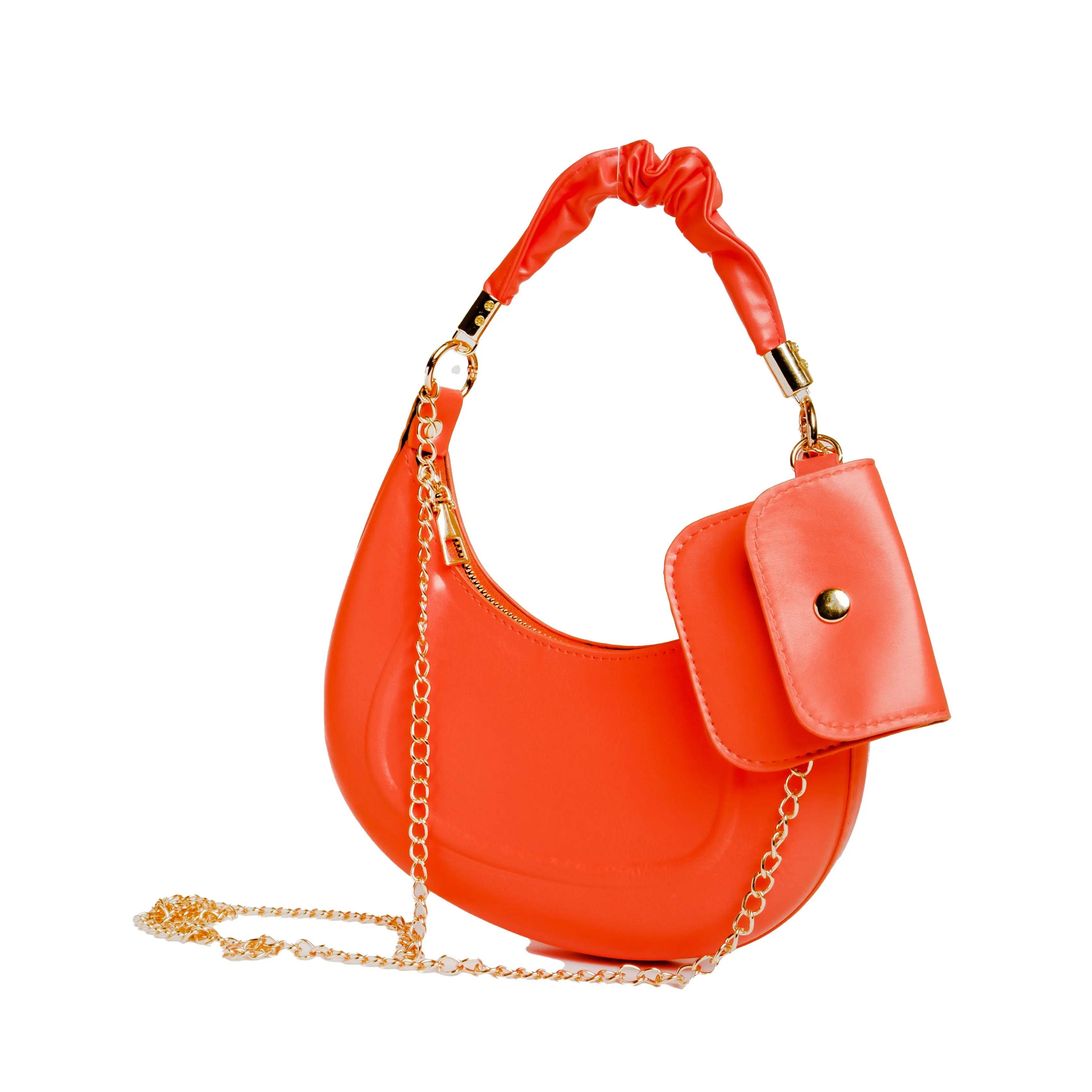 Chokore Baguette Bag with Gold Chain (Orange)