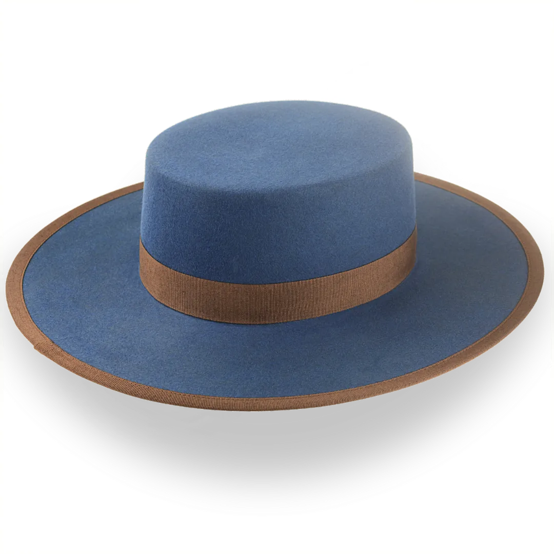 Dark Blue Flat Cowboy Hat in Durable Fur Felt | The Gaucho