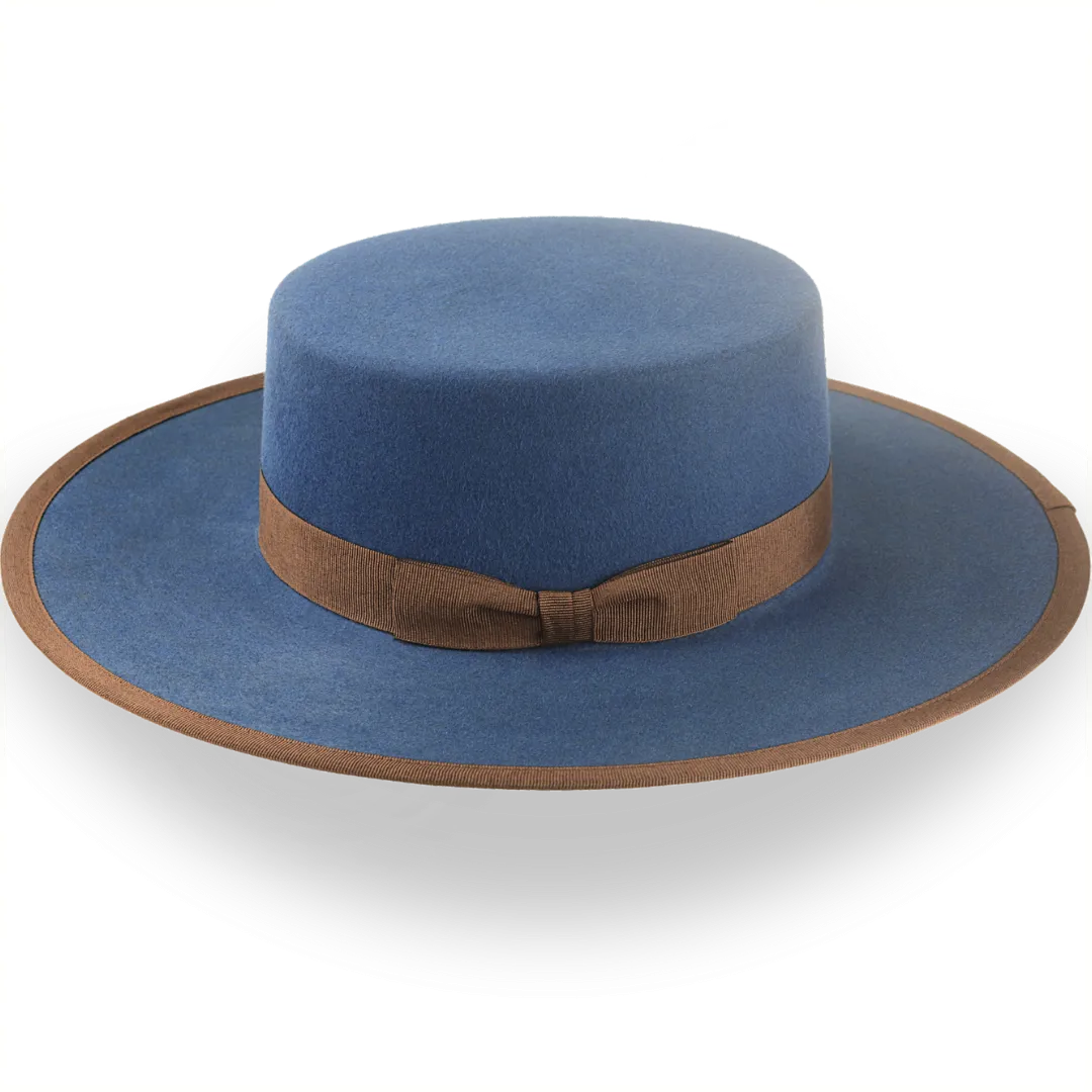 Dark Blue Flat Cowboy Hat in Durable Fur Felt | The Gaucho