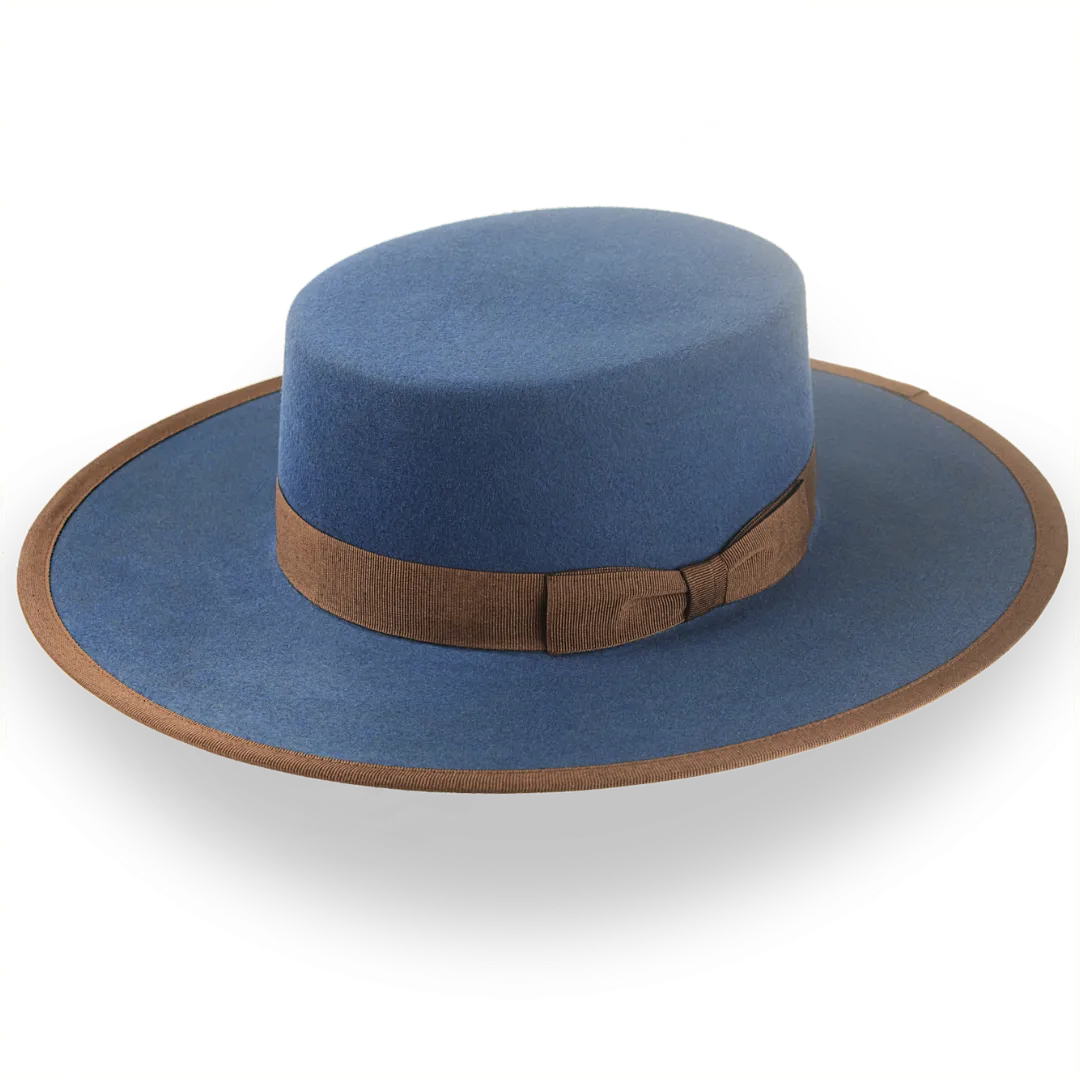 Dark Blue Flat Cowboy Hat in Durable Fur Felt | The Gaucho