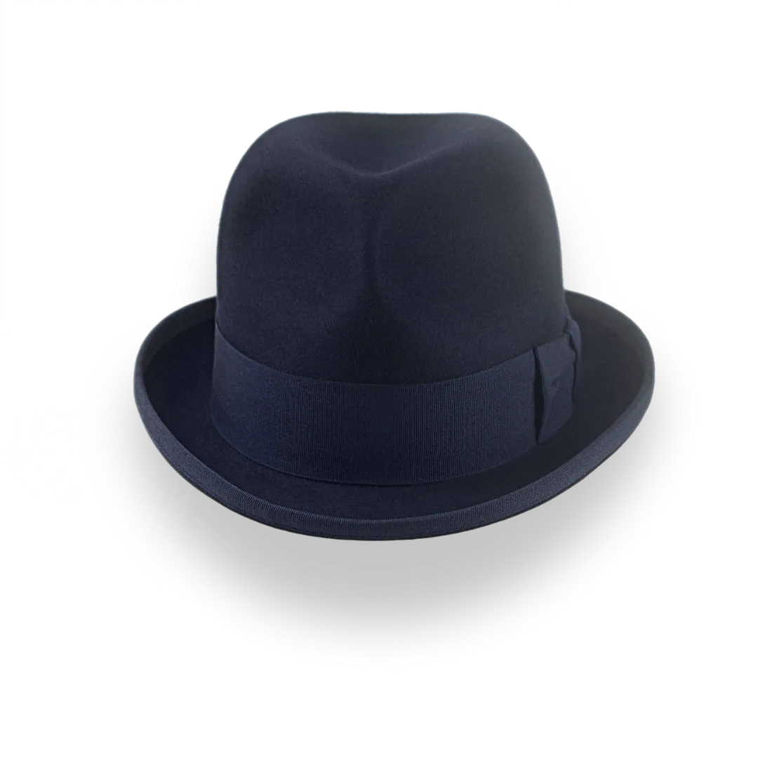 Dark Navy Blue 1920's Mens Retro Homburg Hat | The Phaeton