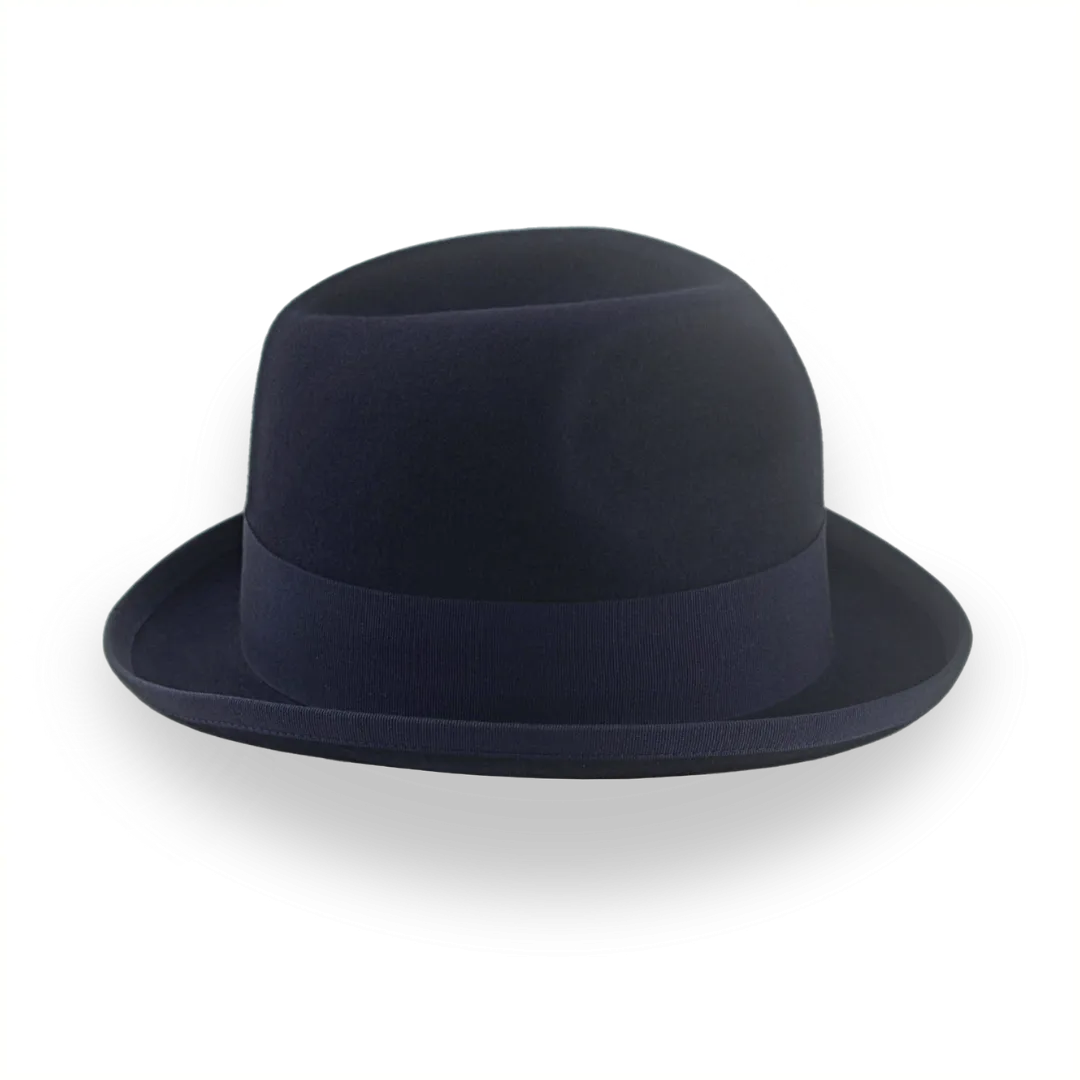 Dark Navy Blue 1920's Mens Retro Homburg Hat | The Phaeton