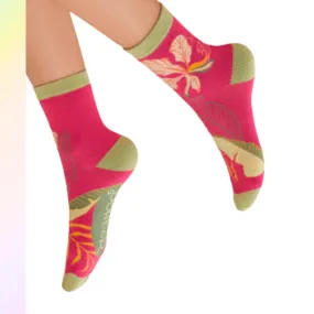 Dark Rose Tropical Socks by Powder UK