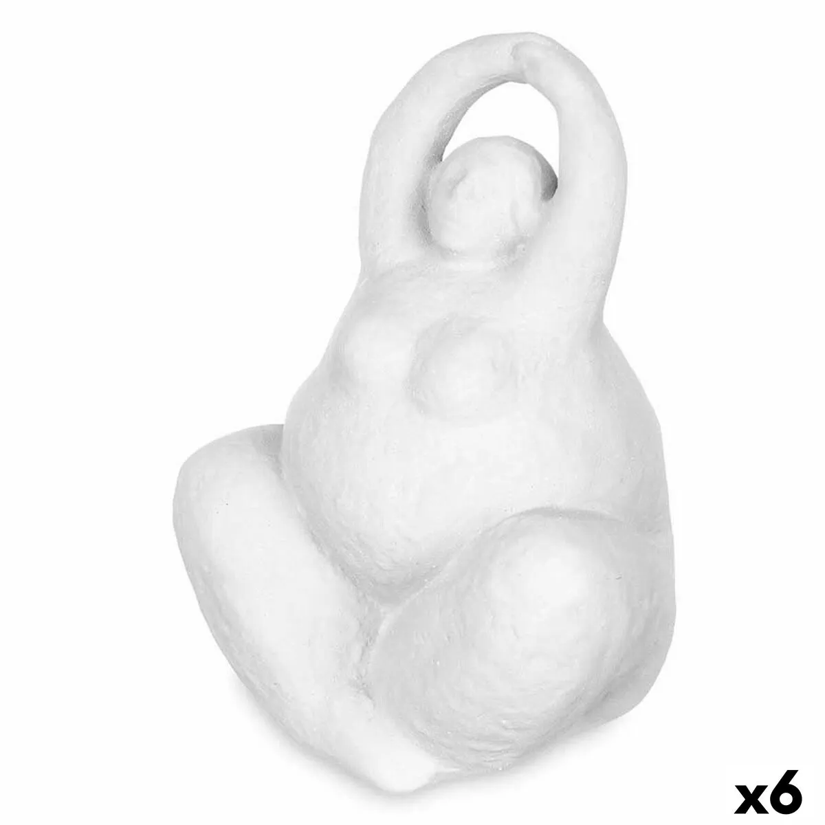 Decorative Figure White Dolomite 14 x 18 x 11 cm (6 Units) Lady Yoga