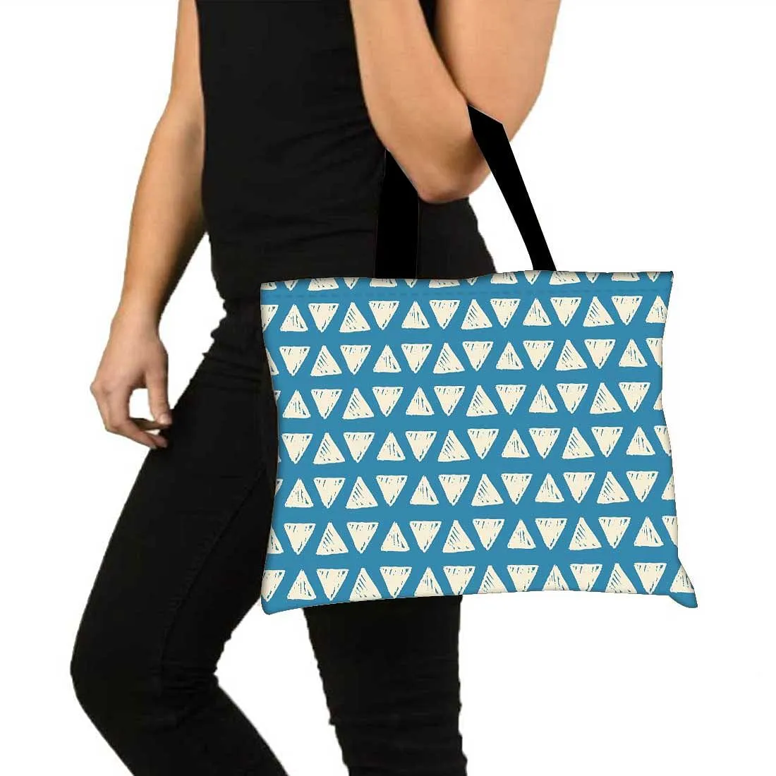 Designer Tote Bag With Zip Beach Gym Travel Bags -  Blue Maze