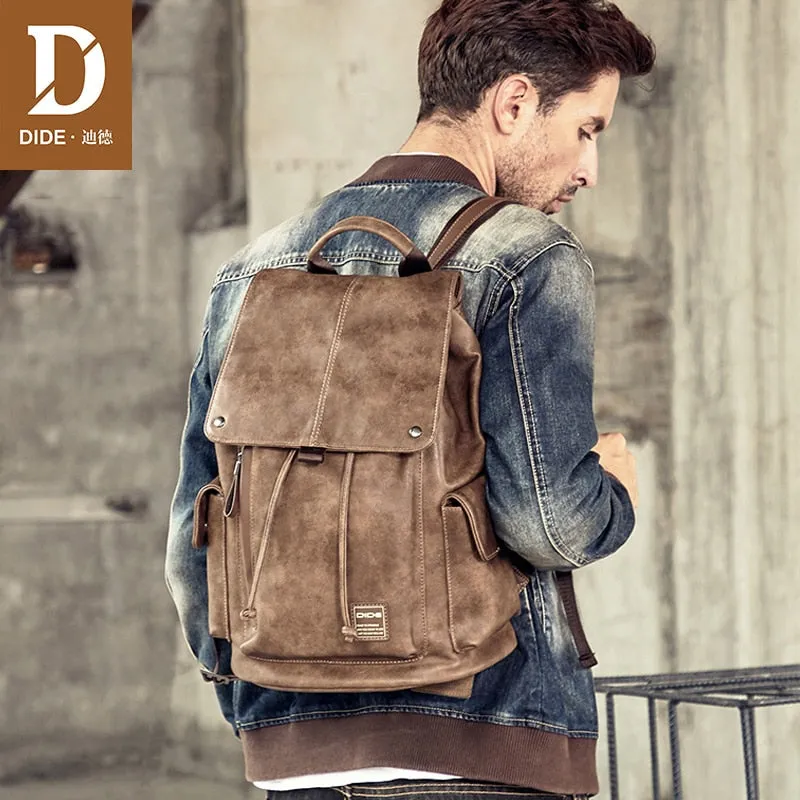 DIDE Anti theft Backpack Men Laptop Backpacks For Teenager women Male Preppy Style School Bag Cover Travel Backpack Leather