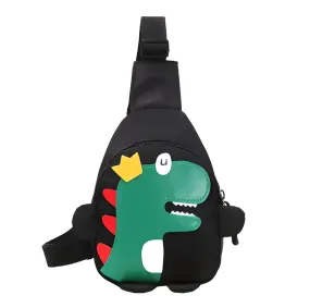 Dino-King Cross Body Bag for Kids - Black