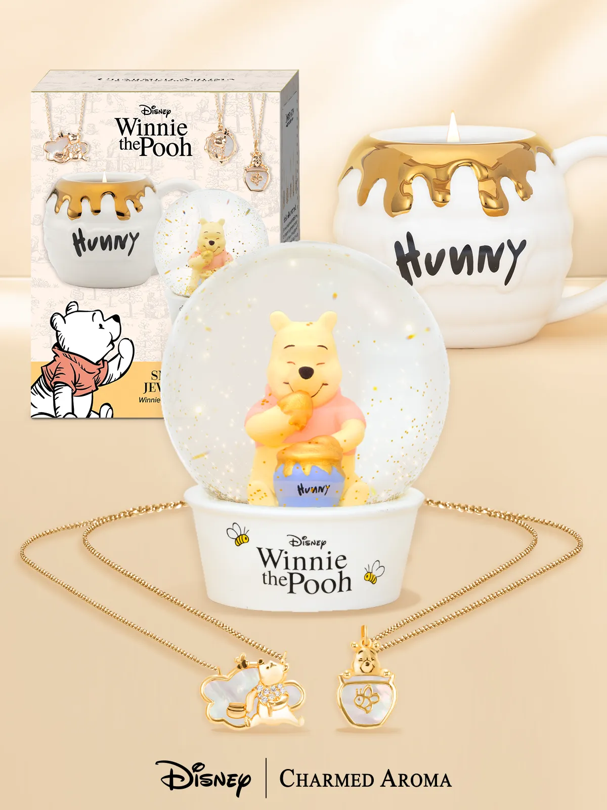 Disney® Winnie The Pooh Hunny Pot Snow Globe Candle - Winnie The Pooh Necklace Collection