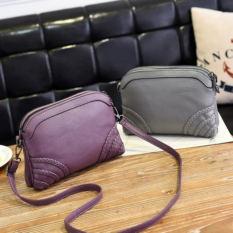 Elegant Middle-Aged Shoulder Soft Leather Crossbody Women Bag