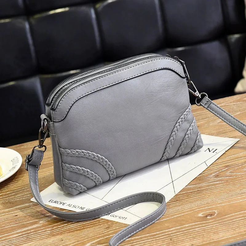 Elegant Middle-Aged Shoulder Soft Leather Crossbody Women Bag