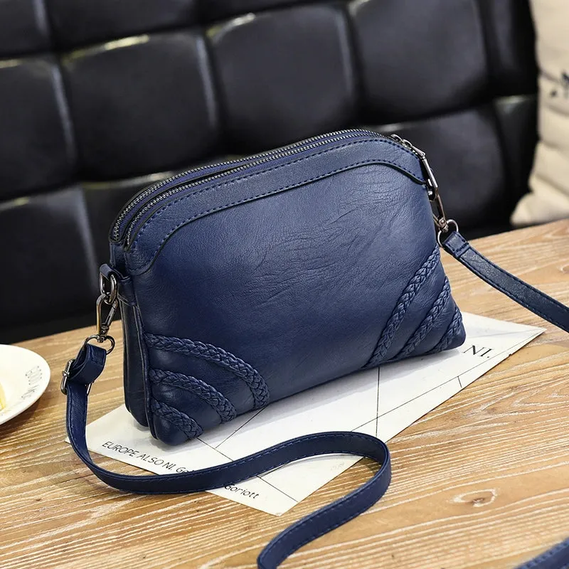 Elegant Middle-Aged Shoulder Soft Leather Crossbody Women Bag