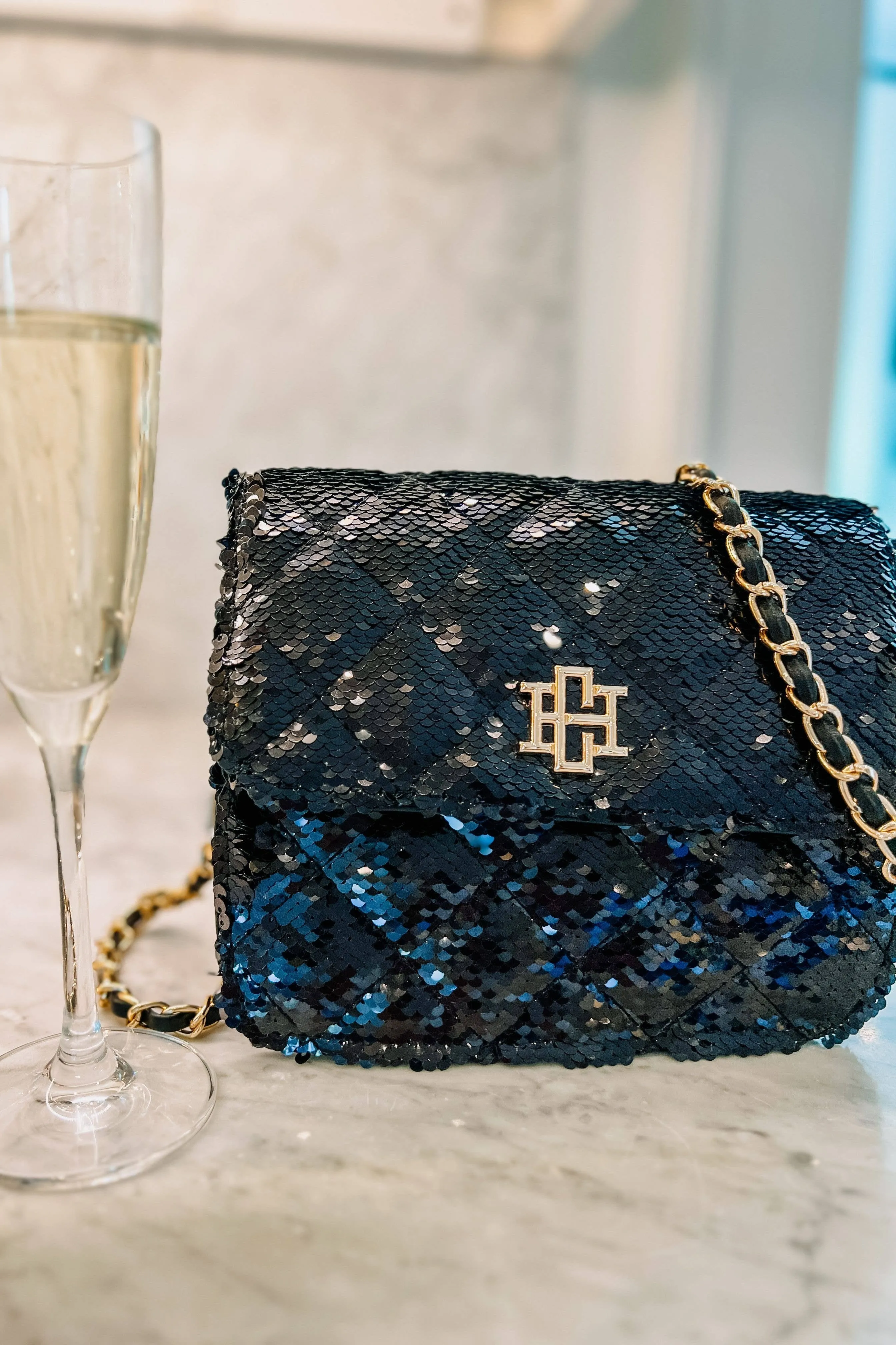 Evelyn Crossbody Black Sequin