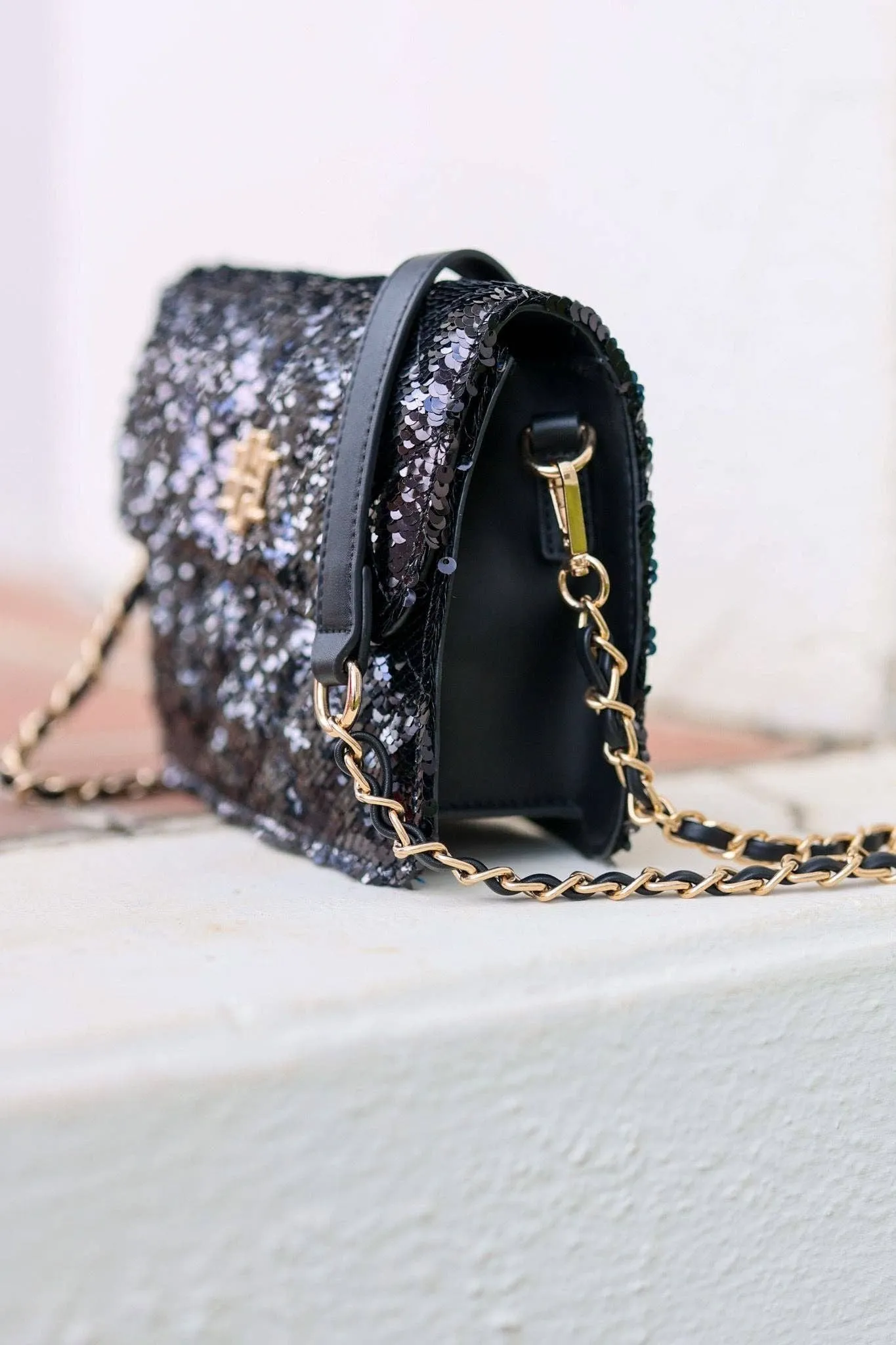 Evelyn Crossbody Black Sequin