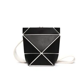 Facet Mini Foldable Shoulder Bag - Black / White