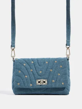 Farah Denim Rhinestone Shoulder Bag