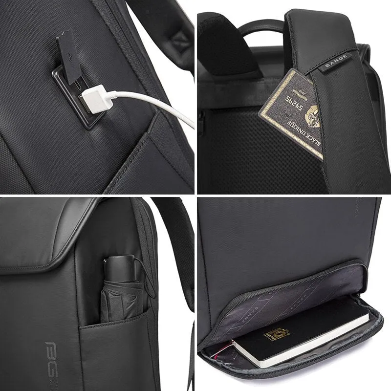 Fashion School Backpack for Men USB Charging Backpack Men Laptop Backpacks Water Repellent