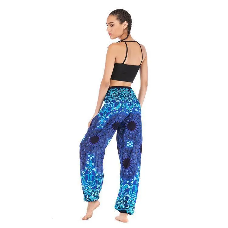 Fashion Thai Casual Yoga Pants Knickers Yoga Suit Women Cotton 52 Loose Floral Pants