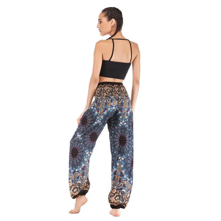 Fashion Thai Casual Yoga Pants Knickers Yoga Suit Women Cotton 52 Loose Floral Pants