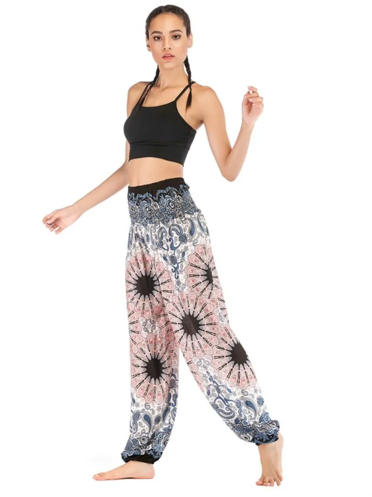 Fashion Thai Casual Yoga Pants Knickers Yoga Suit Women Cotton 52 Loose Floral Pants