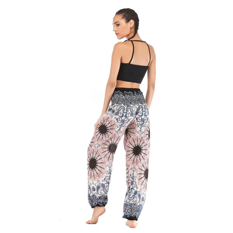 Fashion Thai Casual Yoga Pants Knickers Yoga Suit Women Cotton 52 Loose Floral Pants