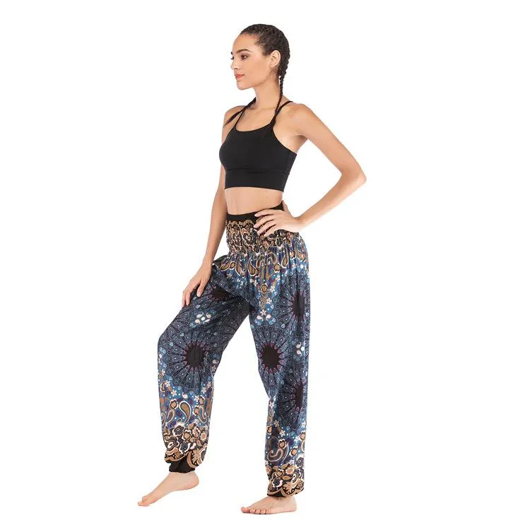 Fashion Thai Casual Yoga Pants Knickers Yoga Suit Women Cotton 52 Loose Floral Pants