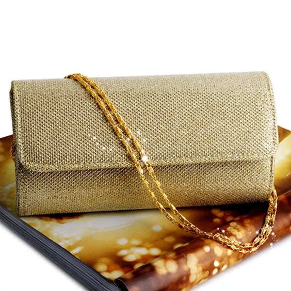 Fashion Women Shining Sequins Silk Bottom Elegant Evening Shoulder Bag Bridal Clutch Prom Party Wedding Envelope Lady Long Bag