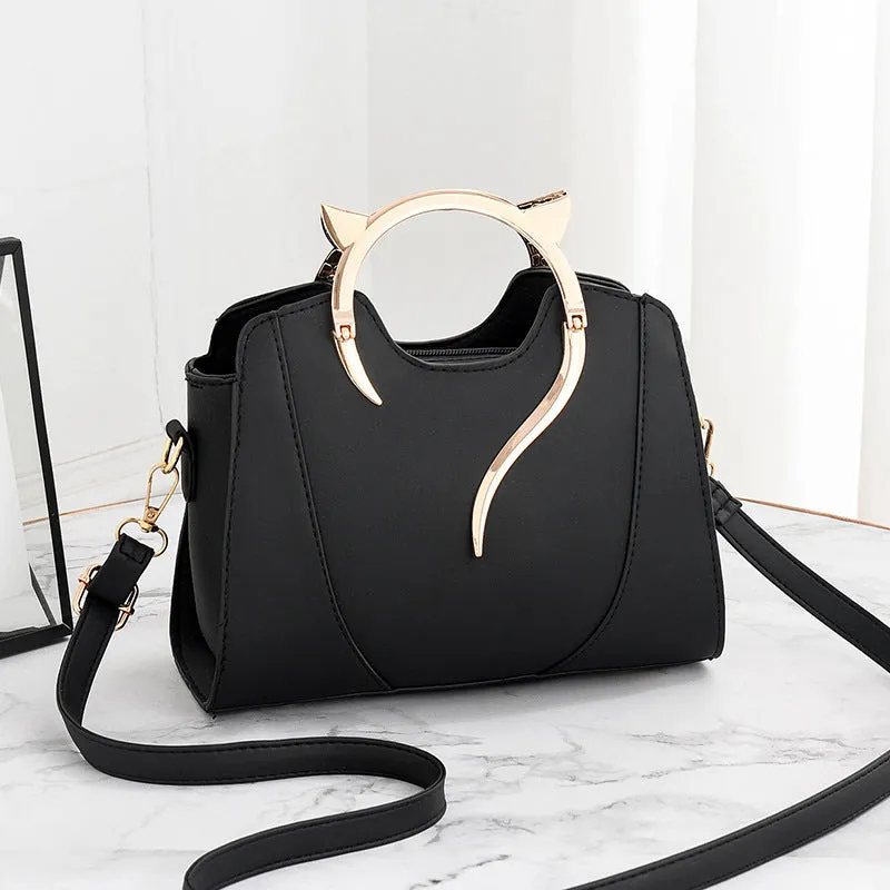 Fashionable ladies handbag kitten bag cute lady sweet one shoulder crossbody bag niche fashion handbag