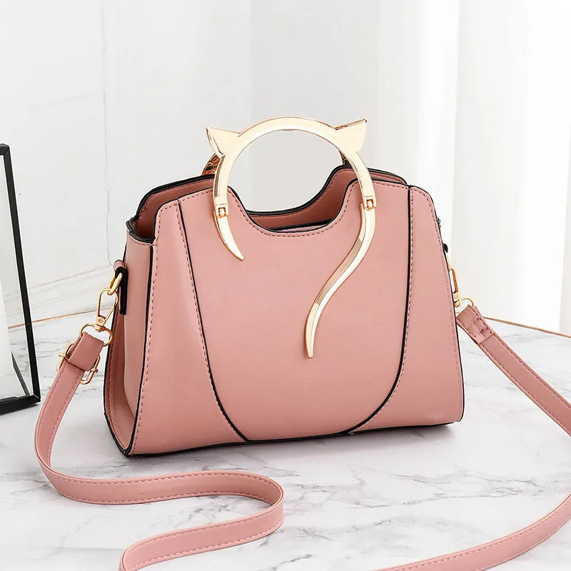 Fashionable ladies handbag kitten bag cute lady sweet one shoulder crossbody bag niche fashion handbag