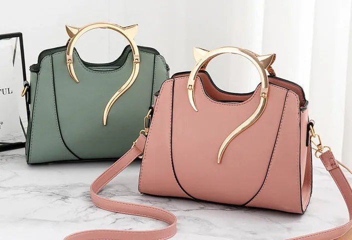 Fashionable ladies handbag kitten bag cute lady sweet one shoulder crossbody bag niche fashion handbag