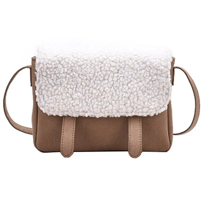 Faux Fur Flap Crossbody Bag