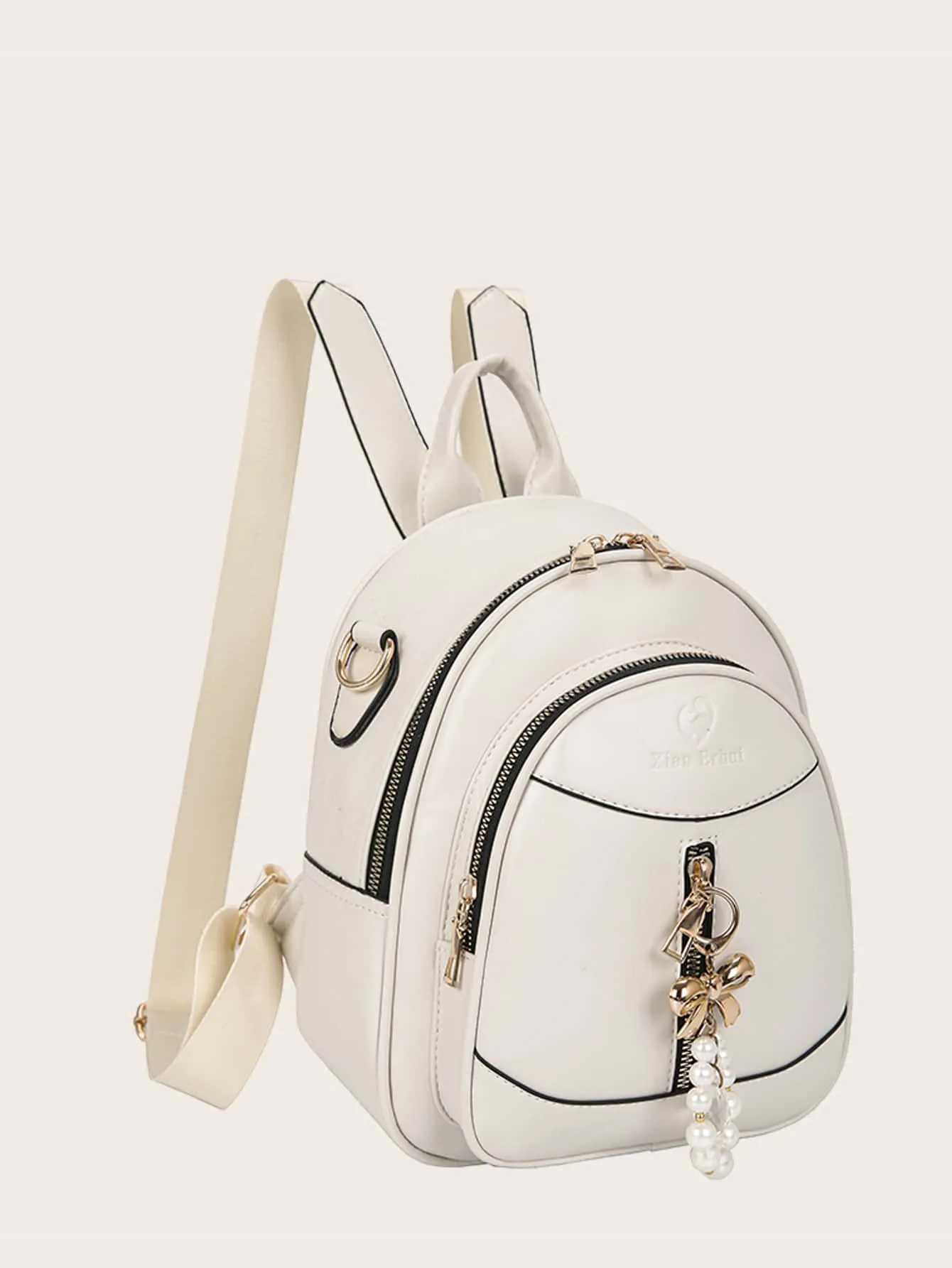 Faux Pearl Decor Backpack