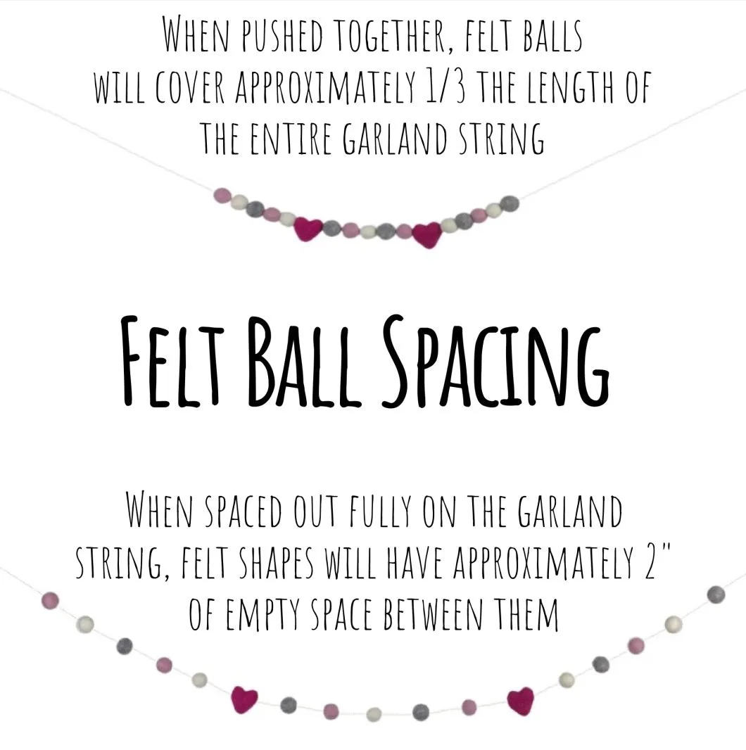 Felt Ball Garland- Black & White