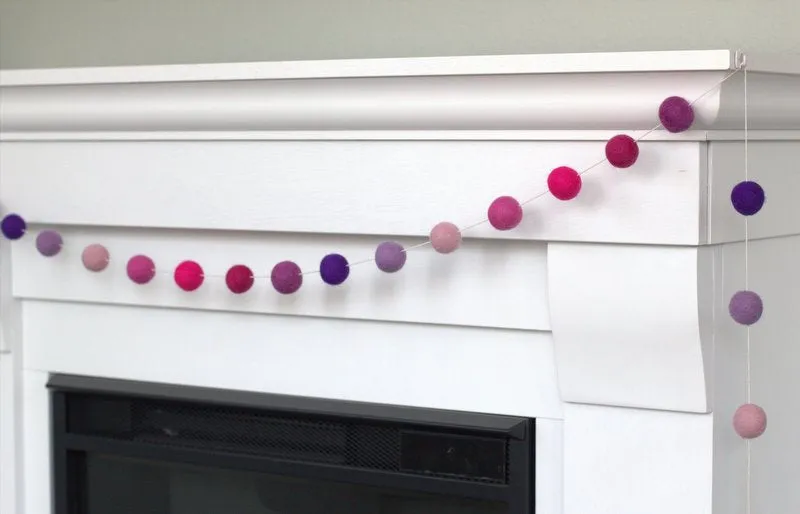 Felt Ball Garland- Pink & Purple