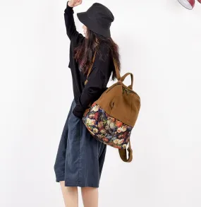 Floral PatchWork Large Casual Simple Women Travel Backpack Shoulder Bag 1289