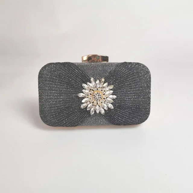 Flower Diamond Luxury Designer Evening Clutch Bag