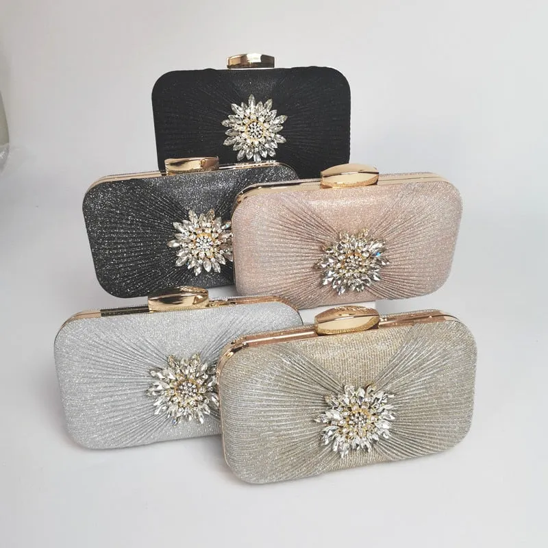 Flower Diamond Luxury Designer Evening Clutch Bag