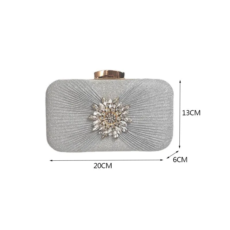 Flower Diamond Luxury Designer Evening Clutch Bag