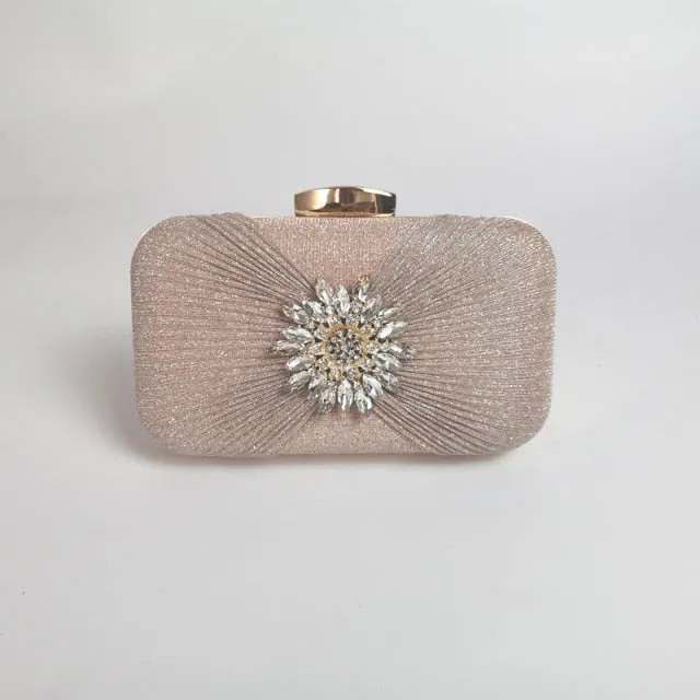 Flower Diamond Luxury Designer Evening Clutch Bag