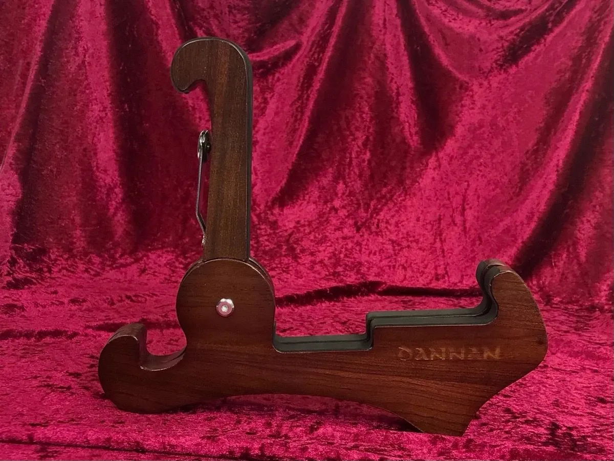 Foldable Dannan Wooden Guitar Stand - Dark Walnut