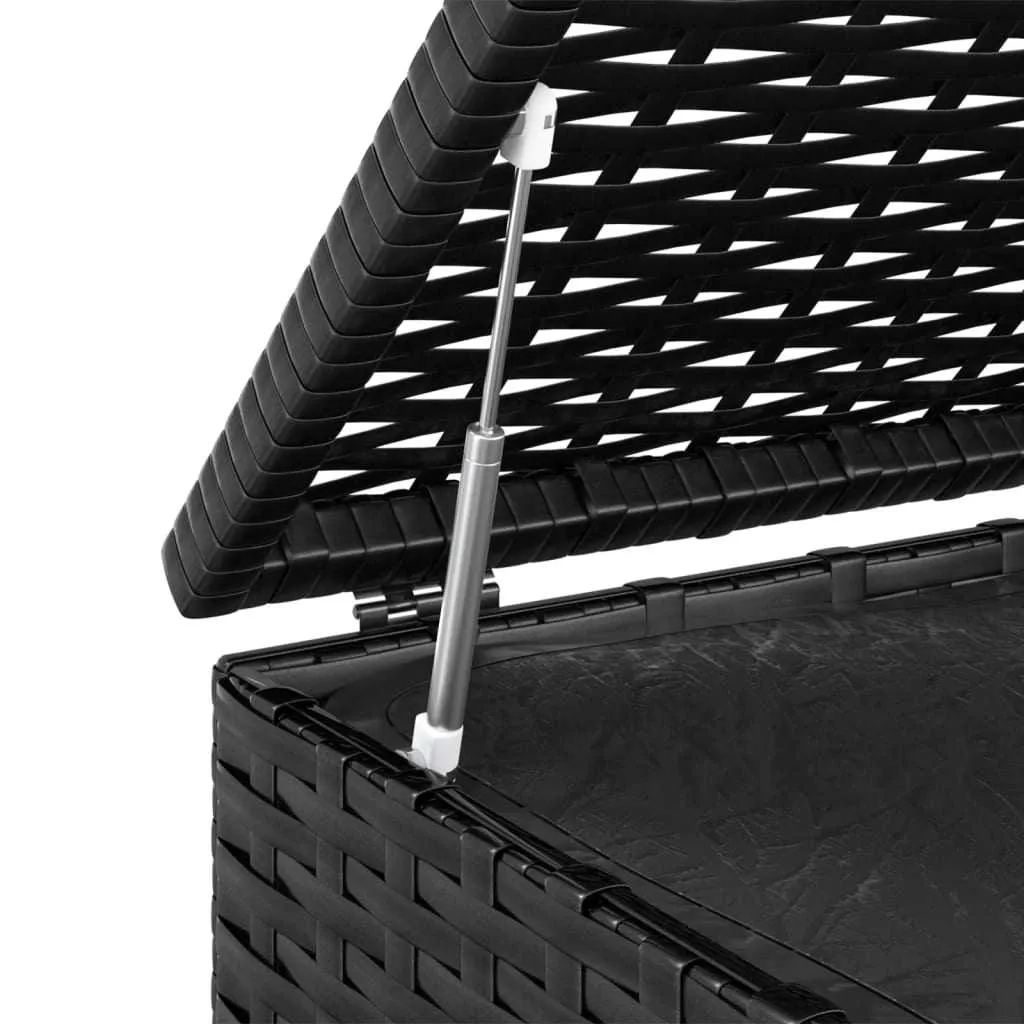 Garden Cushion Box PE Rattan 100x49x103.5 cm Black