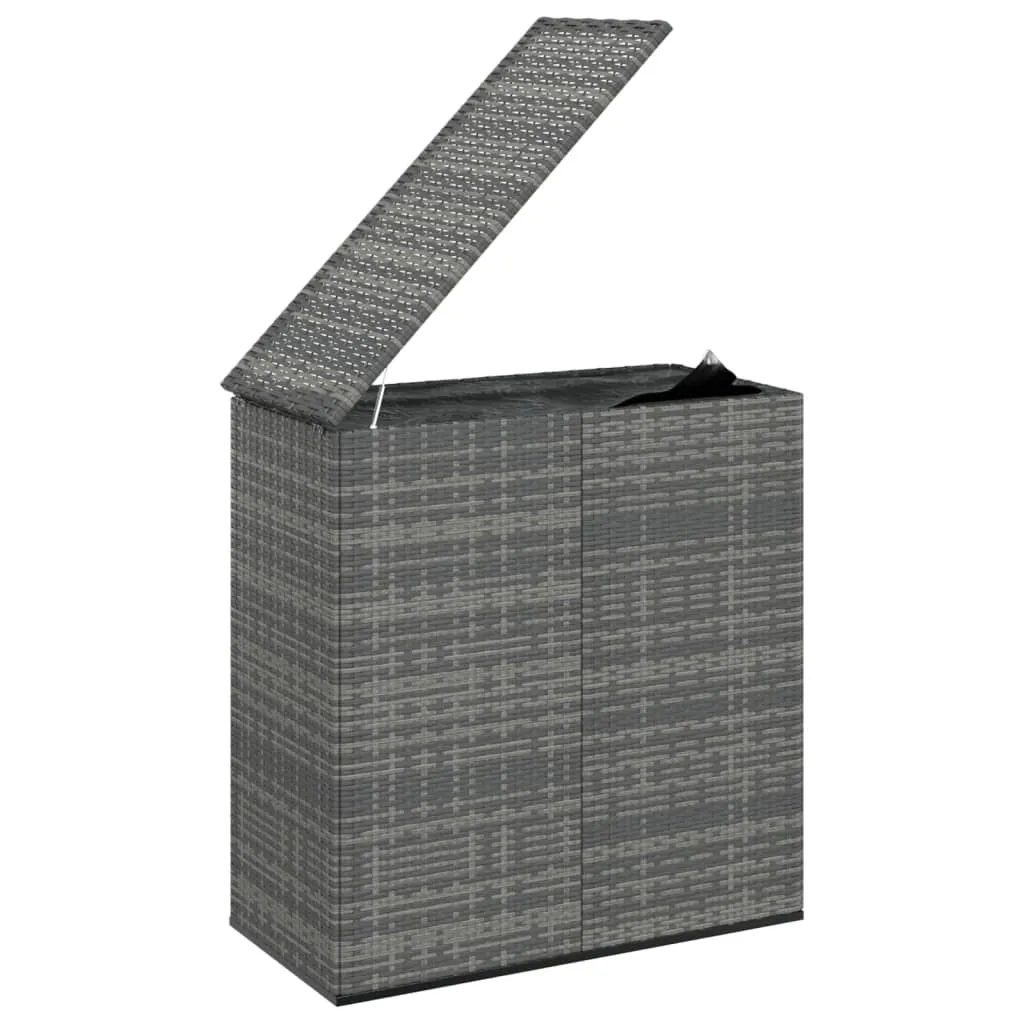 Garden Cushion Box PE Rattan 100x49x103.5 cm Grey