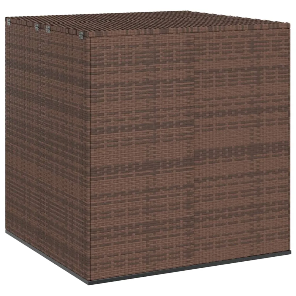 Garden Cushion Box PE Rattan 100x97.5x104 cm Brown