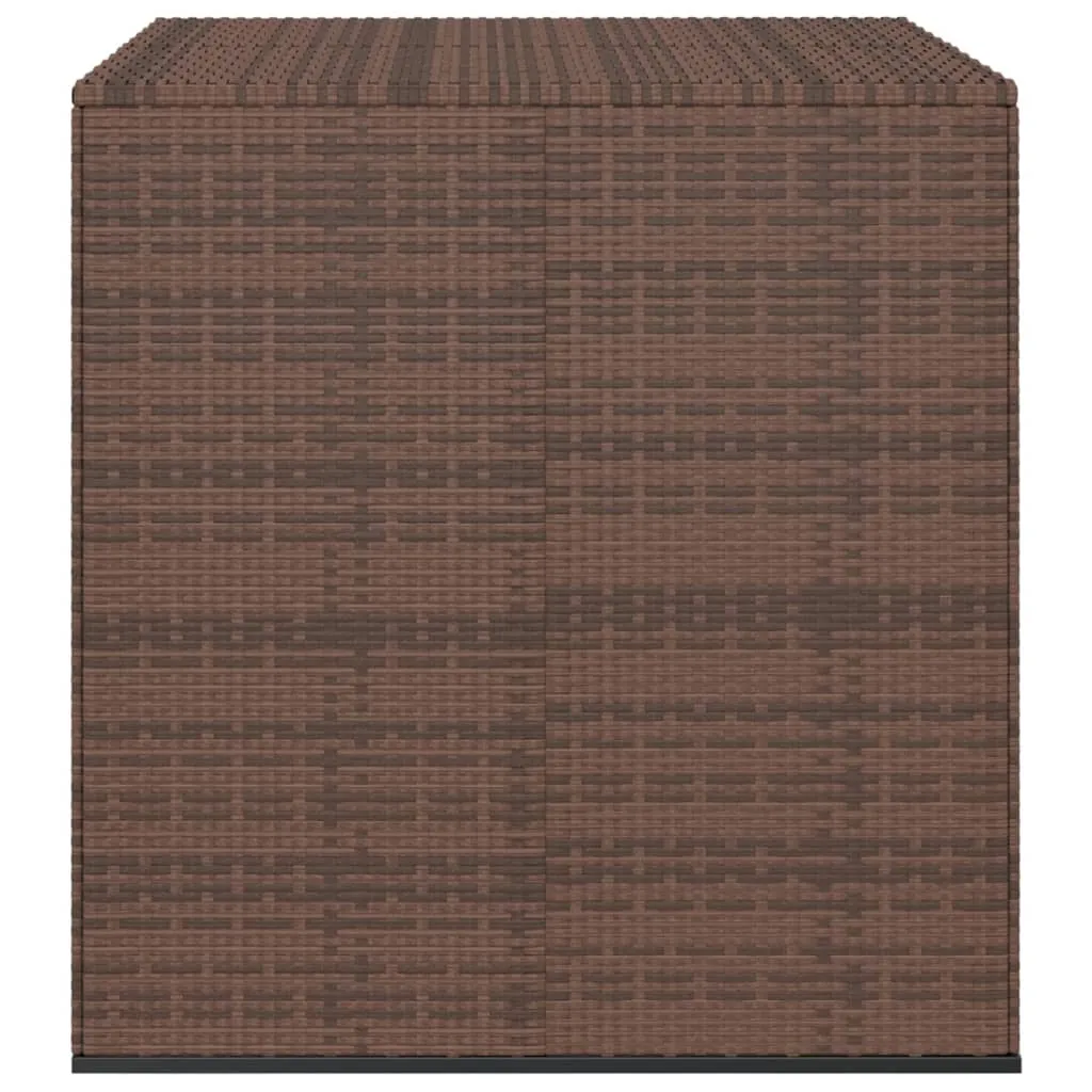 Garden Cushion Box PE Rattan 100x97.5x104 cm Brown