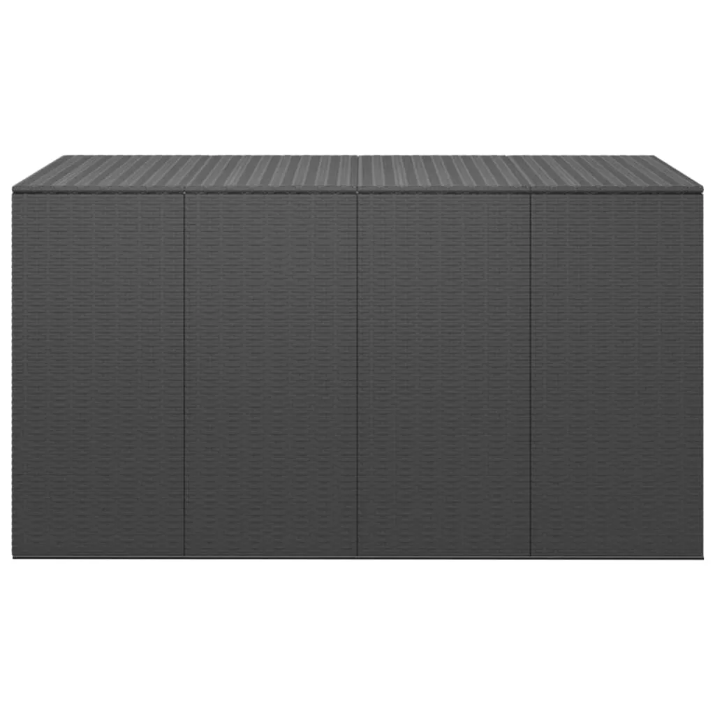 Garden Cushion Box PE Rattan 194x100x103 cm Black